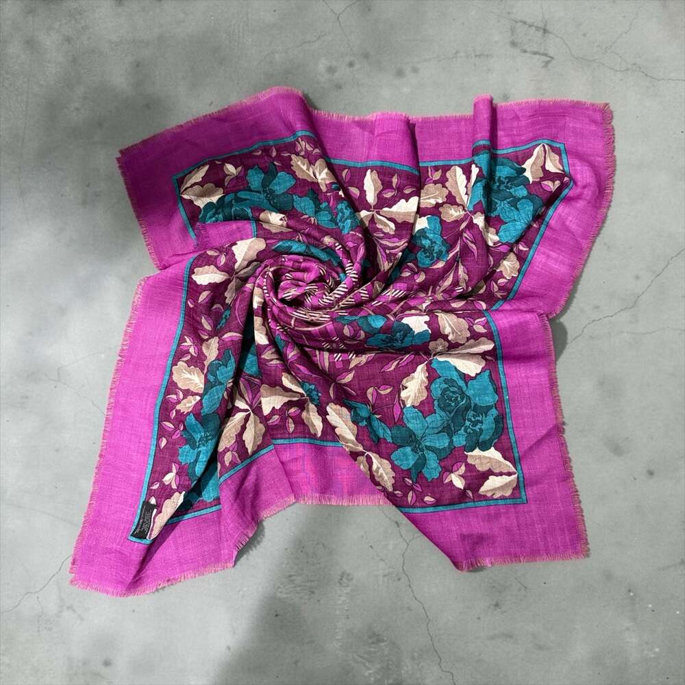 The Specialty House Inc. Vintage 100% Wool Floral Plaid Scarf - Picture 1 of 8